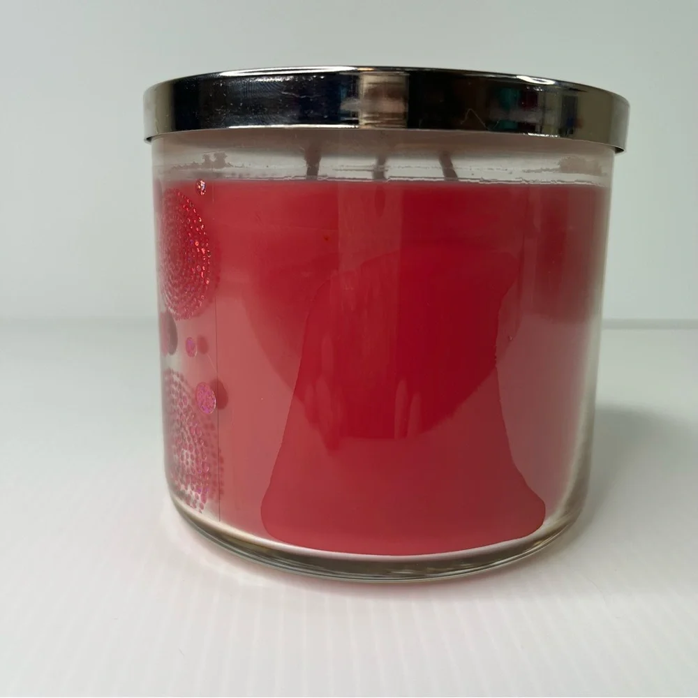 Bath and Body Works Be Joyful 3 Wick Candle Pink Sugar Clementine Jasmine Scent
